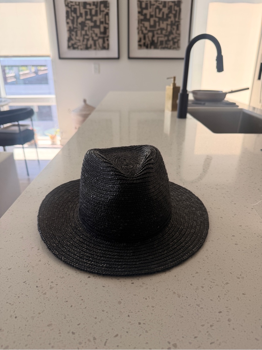 Brixton Black Woven Straw Fedora